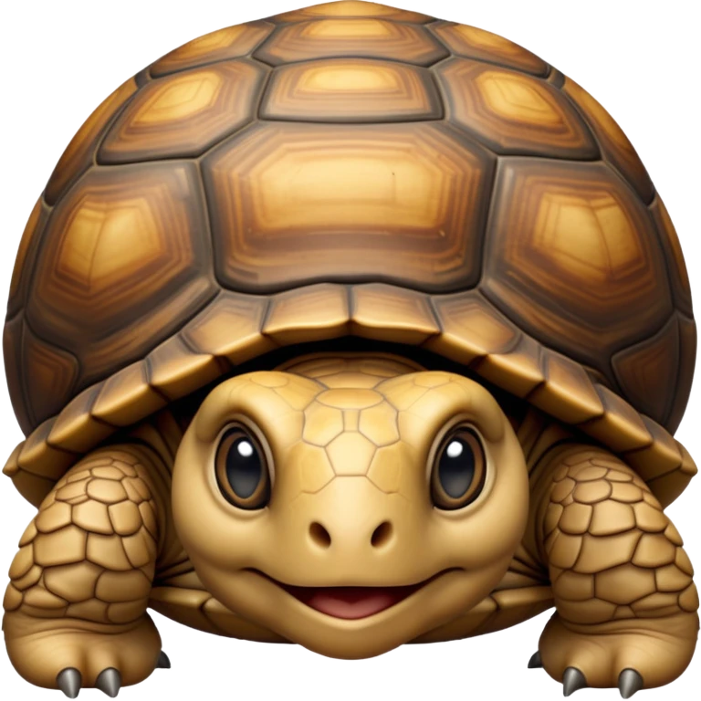 cinematic-tortoise-realistic--emoji,-sturdy-domed-shell-in-rich-earthy-tones,,-wrinkled-wise-face-peering-ahead-with-calm-determination,-cute large-eyes-reflecting-centuries of wisdom, zoomed into its face emoji