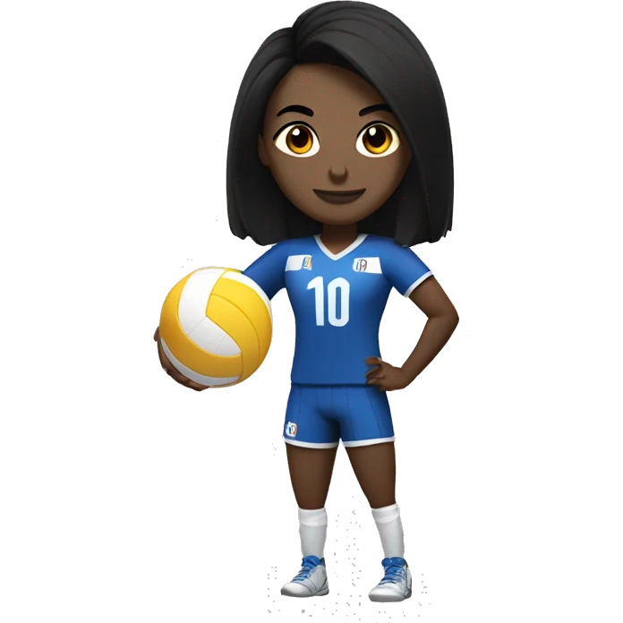 "A volleyball player with black bobbed hair wearing a uniform with the number 10." emoji