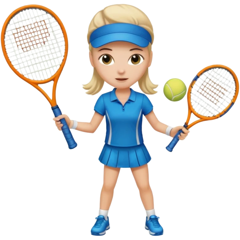 white young girl playing tennis emoji
