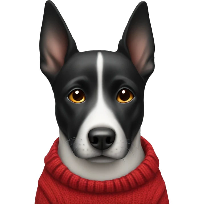 Black dog with red sweater  emoji