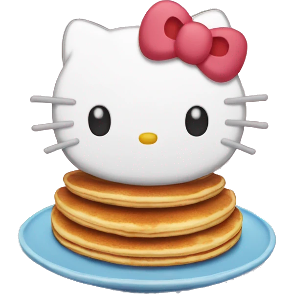 2d hello Kitty as a pancake emoji