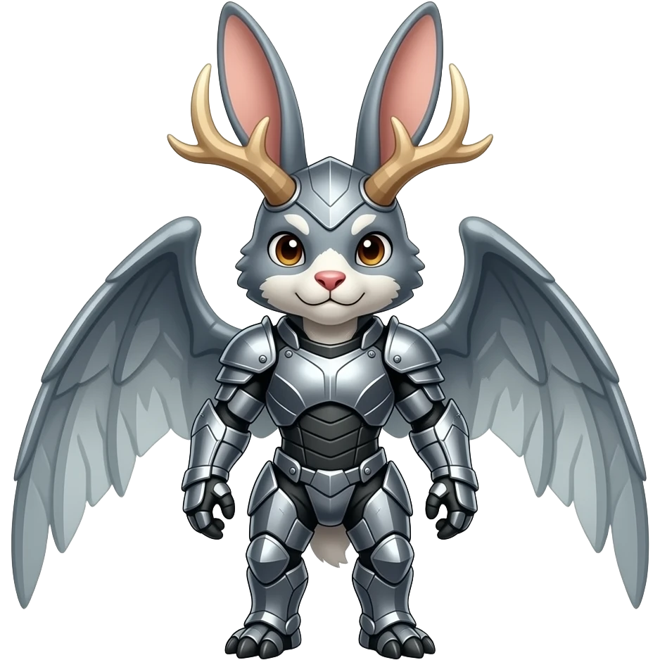 Trico-Silvally-Buneary-Mudsdale-Jackalope-fusion-hybrid-animal-creature with long ears emoji