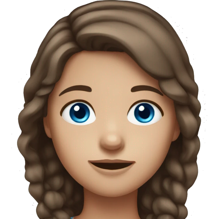 girl with brown hair and blue eyes emoji