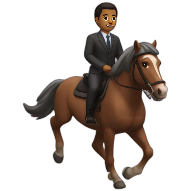 pham from the office riding on the horse during the sunset emoji