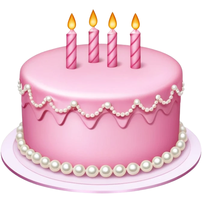 pink cake decorated with pearls emoji