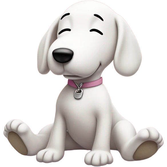 Snoopy doing downwards dog pose  on a pastel pink yogamat emoji