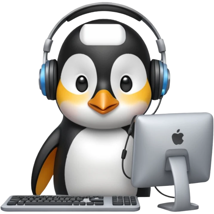 penguin is doing a hack emoji