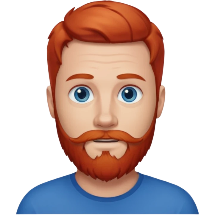 Dave Farrell with blue eyes, red hair and beard emoji