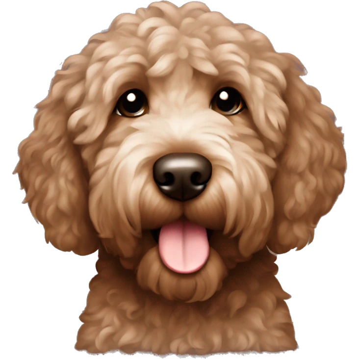 Chocolate brown goldendoodle  emoji