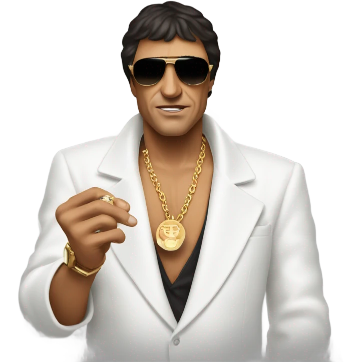 Tony Montana sunglasses the world in his hand emoji