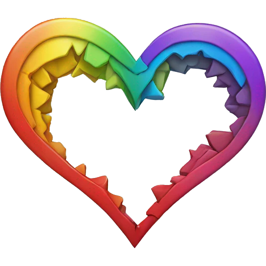 rainbow heart broken down the middle emoji