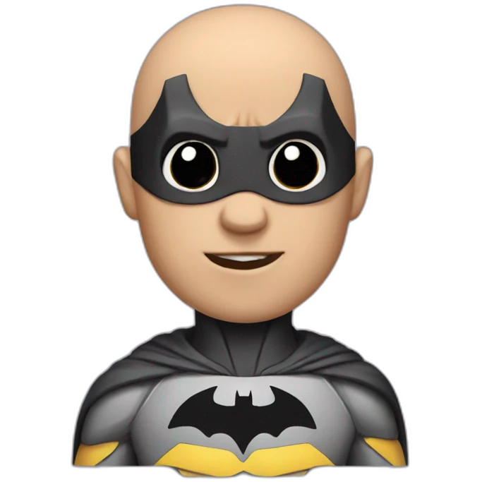 Batman with a bald head emoji