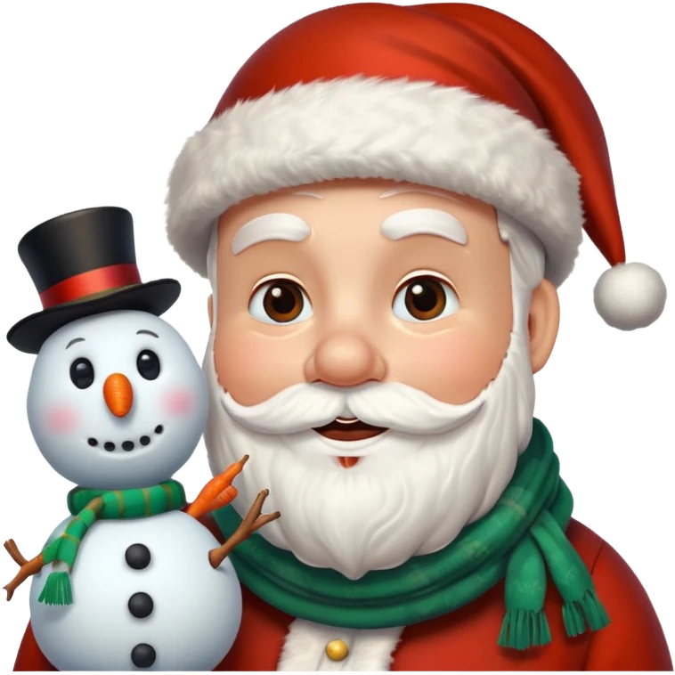 Santa and snowman emoji