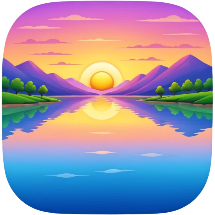 nature, sunrise on a river emoji