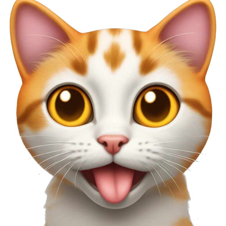 heart eyes with tongue out kitty cat orange  emoji