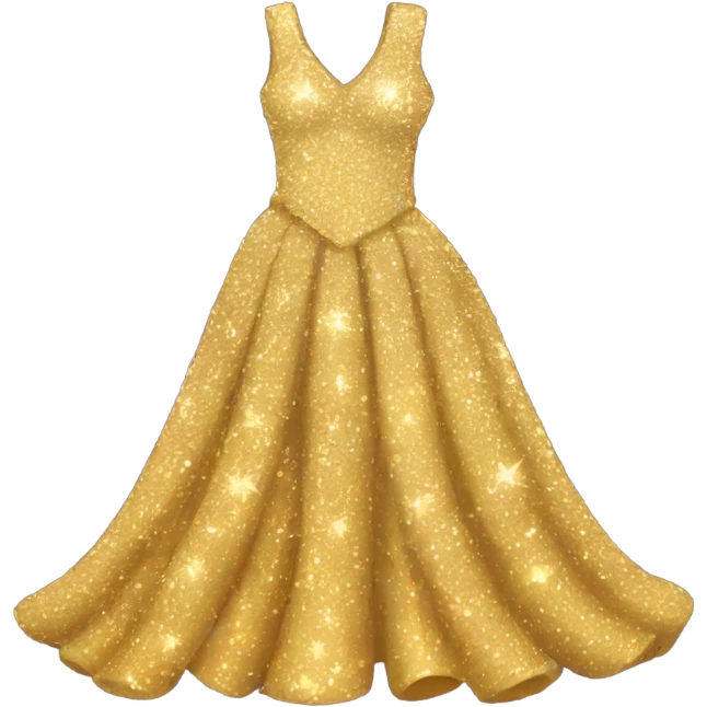 gold sparkly extravagant dress emoji