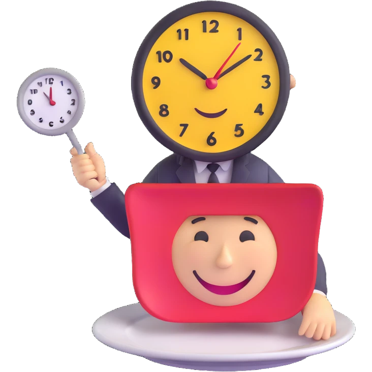 smiling face with a clock and plate, symbolizing healthy intermittent fasting emoji