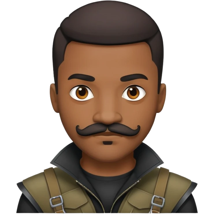 african-american web developer mustache mercenary black asymmetrical hacker emoji