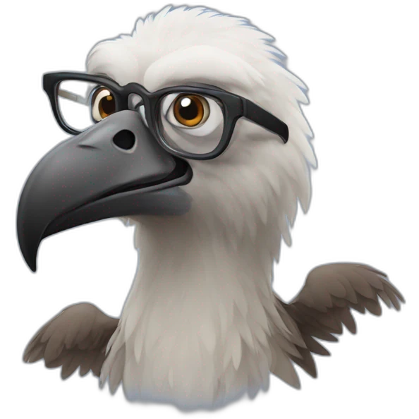 Vulture with glasses emoji