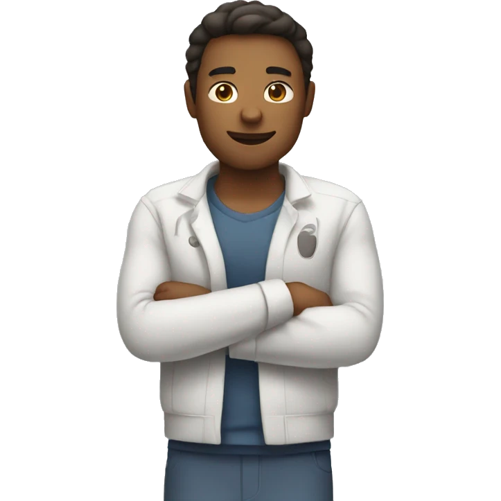 person with hands on chest emoji