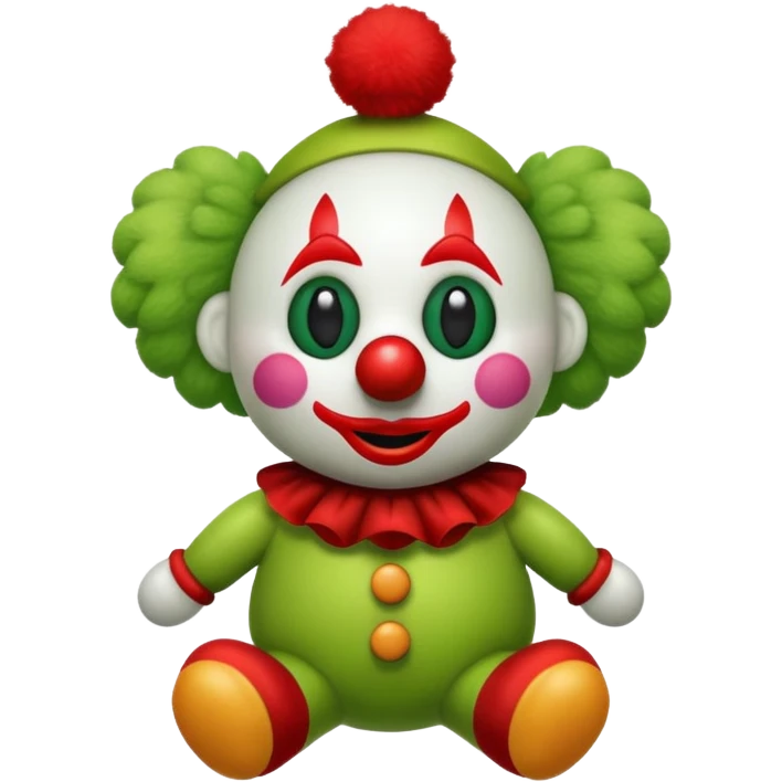 green plush toy clown small emoji