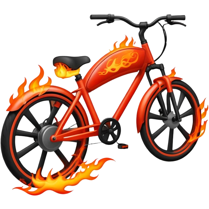 E bike with fire on it emoji