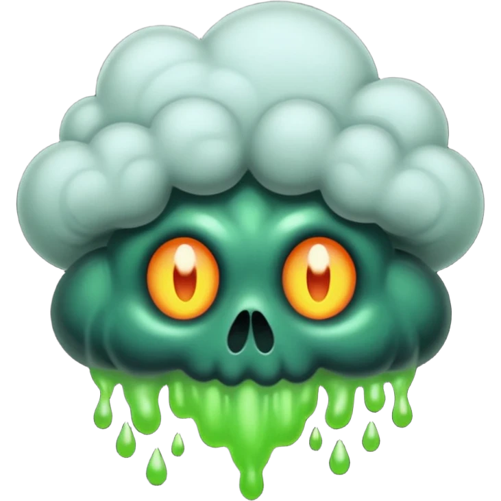a poisonous cloud of gas, dark swamp color, realism-style emoji