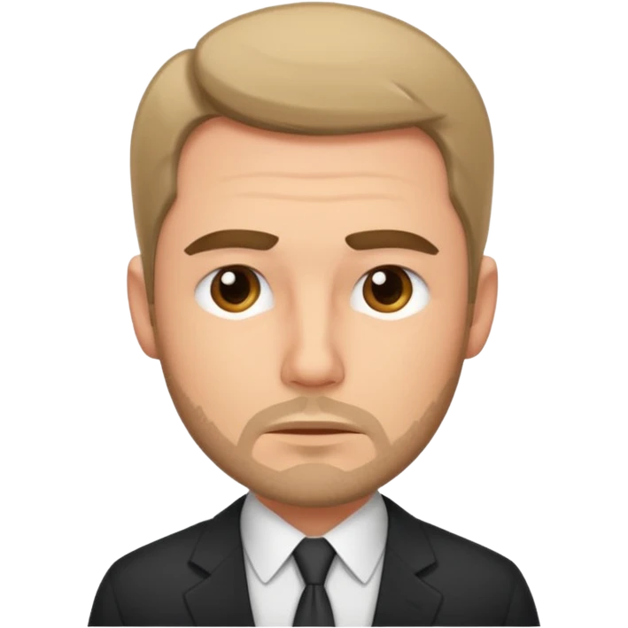 Tired caucasian male business man emoji