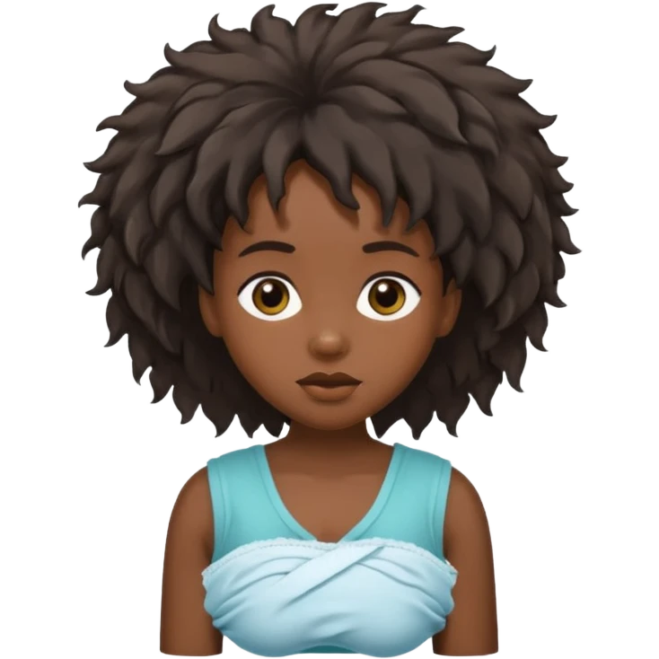 A black woman with nappy messy hair emoji