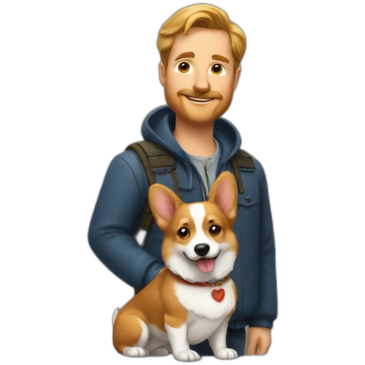 dutch man with corgi emoji