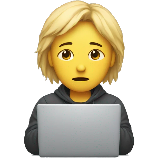 sad person with laptop emoji