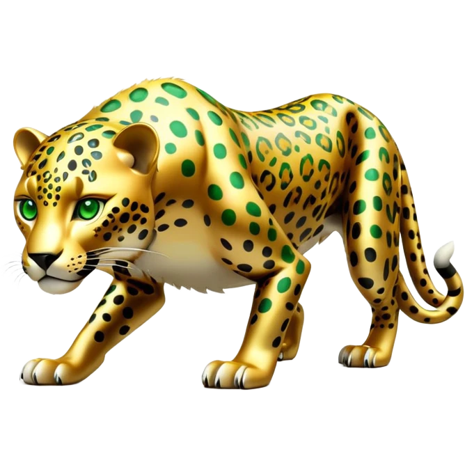 cinematic-jaguar-realistic-full-body-on all fours-emoji,-sleek-powerful-frame-poised-for-action,-golden-fur-adorned-with-bold-black-rosettes,-head-tilted-dramatically,-piercing-green-eyes-locked-onto-its-prey,-simplified-yet-realistic-focused-features,-highly-detailed,-glowing-with-an-almost-sarcastic-glow emoji