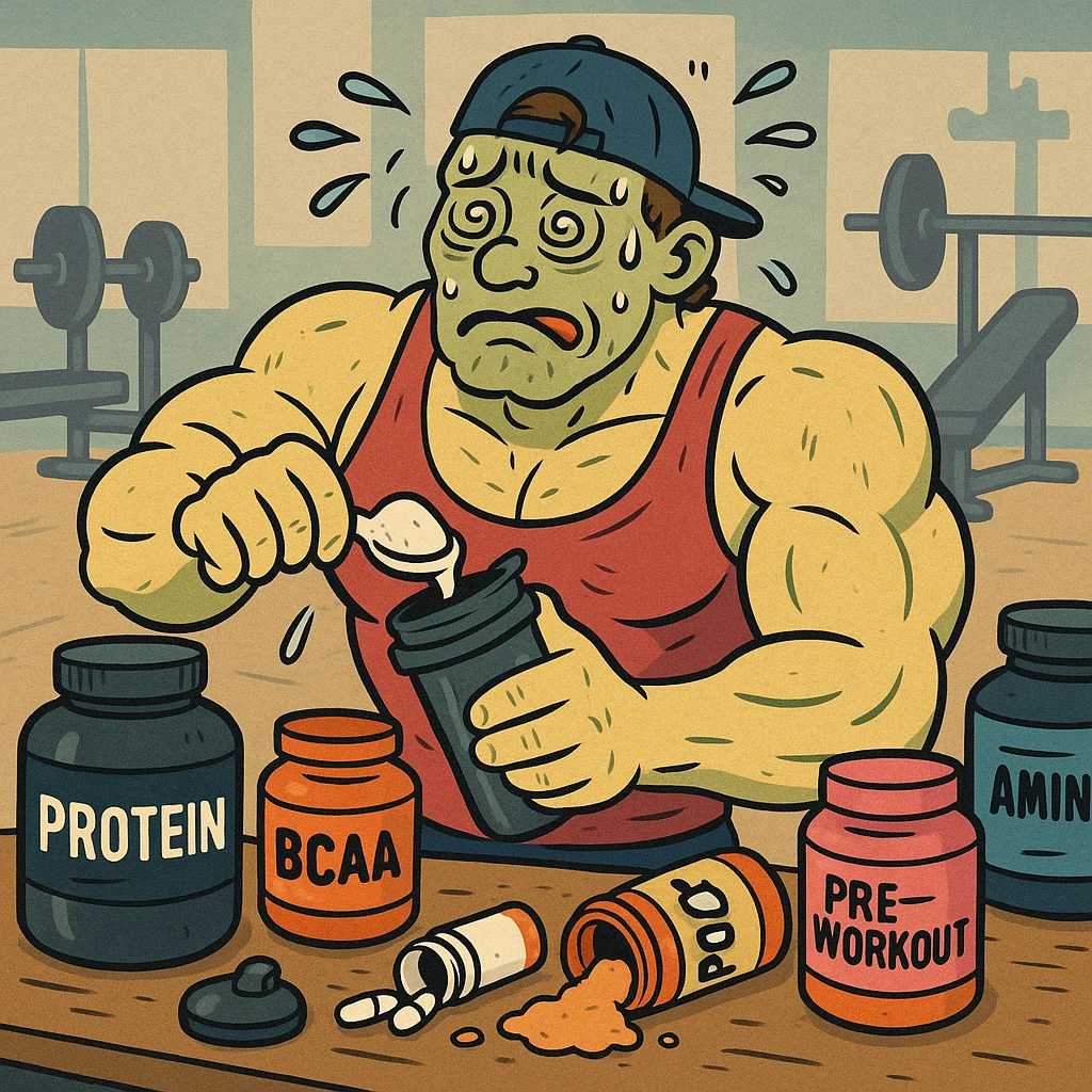  bodybuilder che fa dosaggi a caso, e quindi sta male emoji