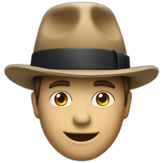 Homme invisible avec un chapeau volant emoji