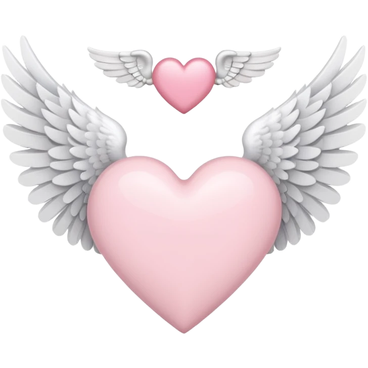 Light pink heart with white angel wings emoji