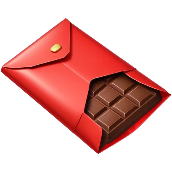 chocolate bar with red envelope emoji