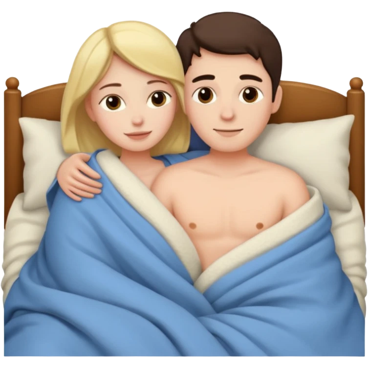 two people cuddling in bed emoji