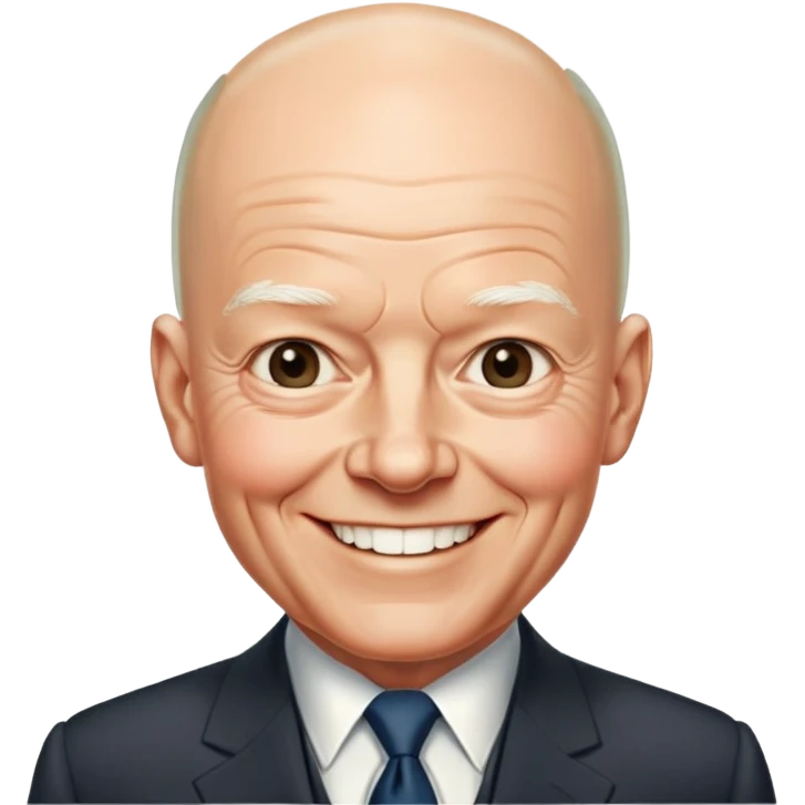President Dwight D. Eisenhower with his characteristic smile and bald head, wearing a suit and tie emoji