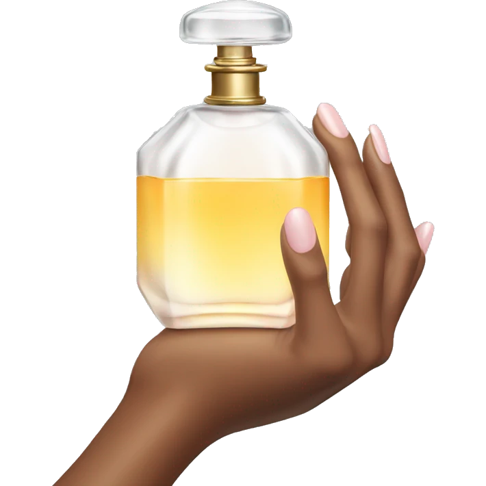 Hand holding perfume bottle emoji