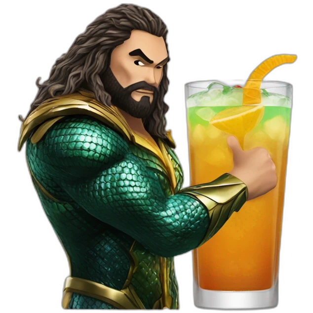 Aquaman Momoa drink cocktail emoji