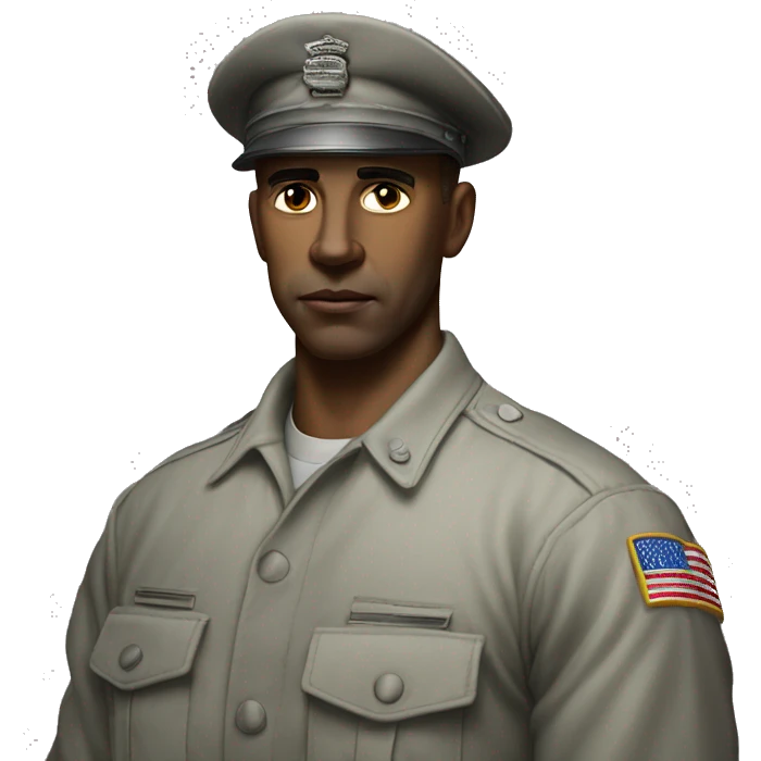 photorealistic serious us white soldier 1980s emoji