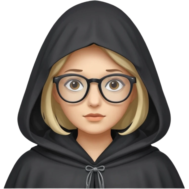 woman with glasses in cloak over head emoji