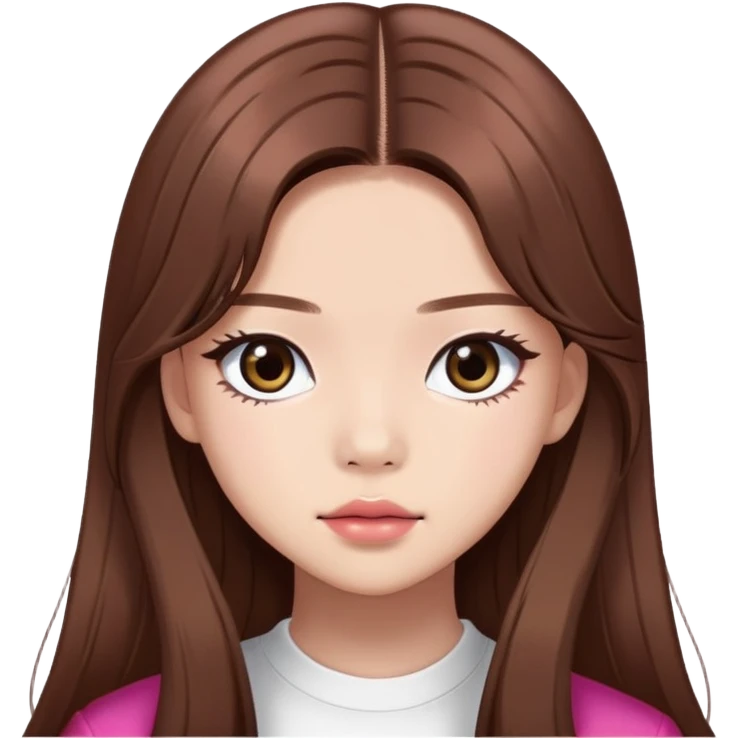 Jennie from BLACKPINK with long brown hair emoji