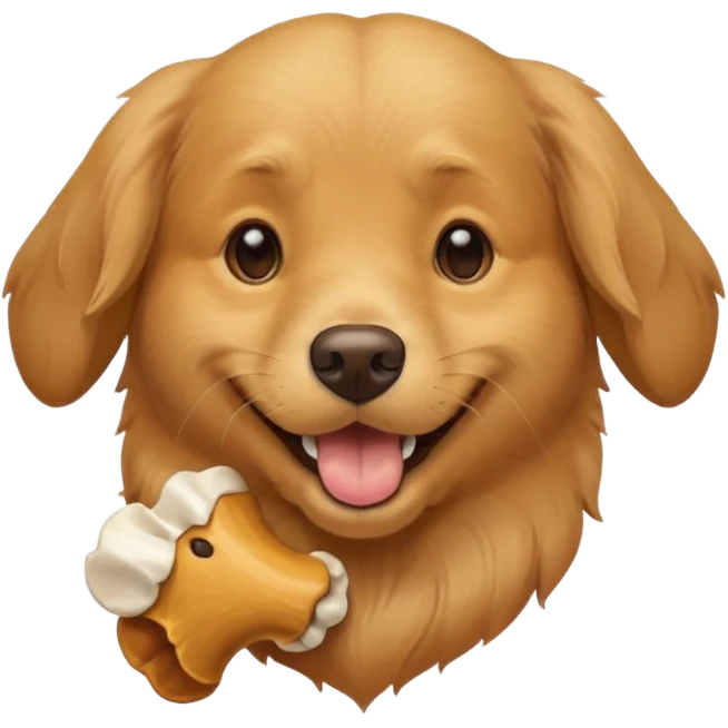 dog faace with bone in mouth emoji