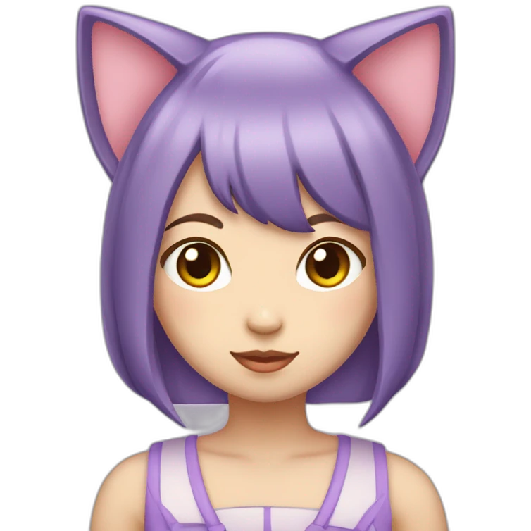 light-purple-bobbed-cat-ear-japanese-girl emoji