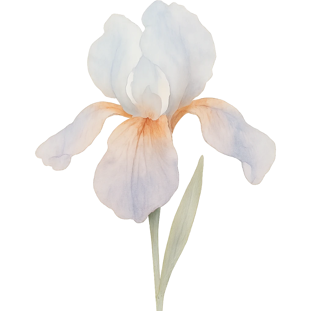 close-up of a detailed iris flower, soft color transitions, intricate petal textures, expressive form emoji