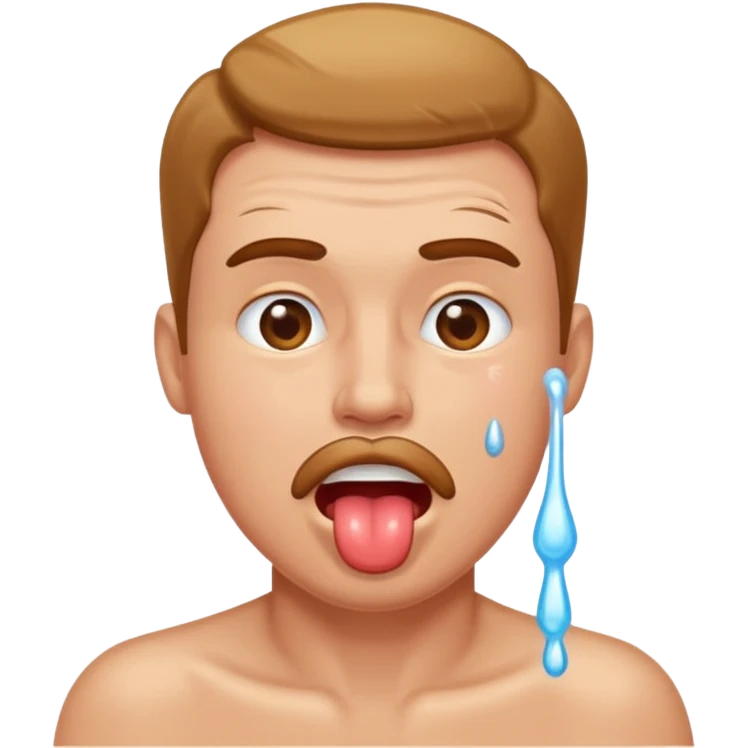 Man drooling out cum emoji