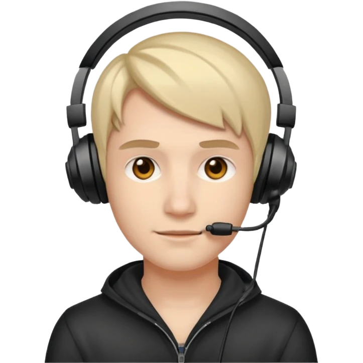 streamer with gaming head set emoji