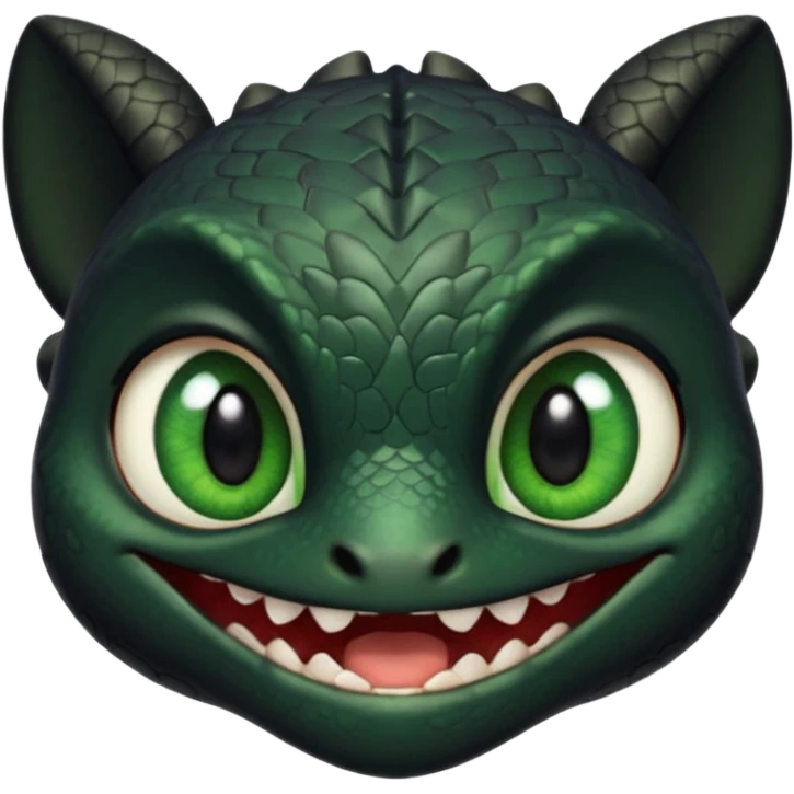 Toothless face from how to train your Dragon emoji