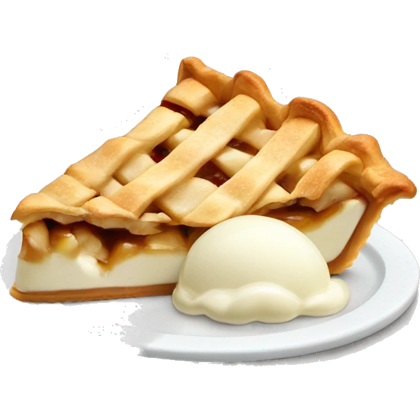 Apple pie slice with vanilla ice cream emoji